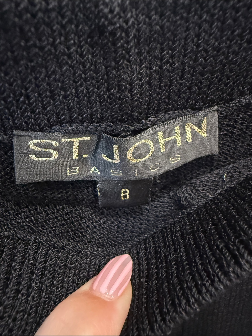 St. John Black Knit Sweater Pants - Picture 2 of 3